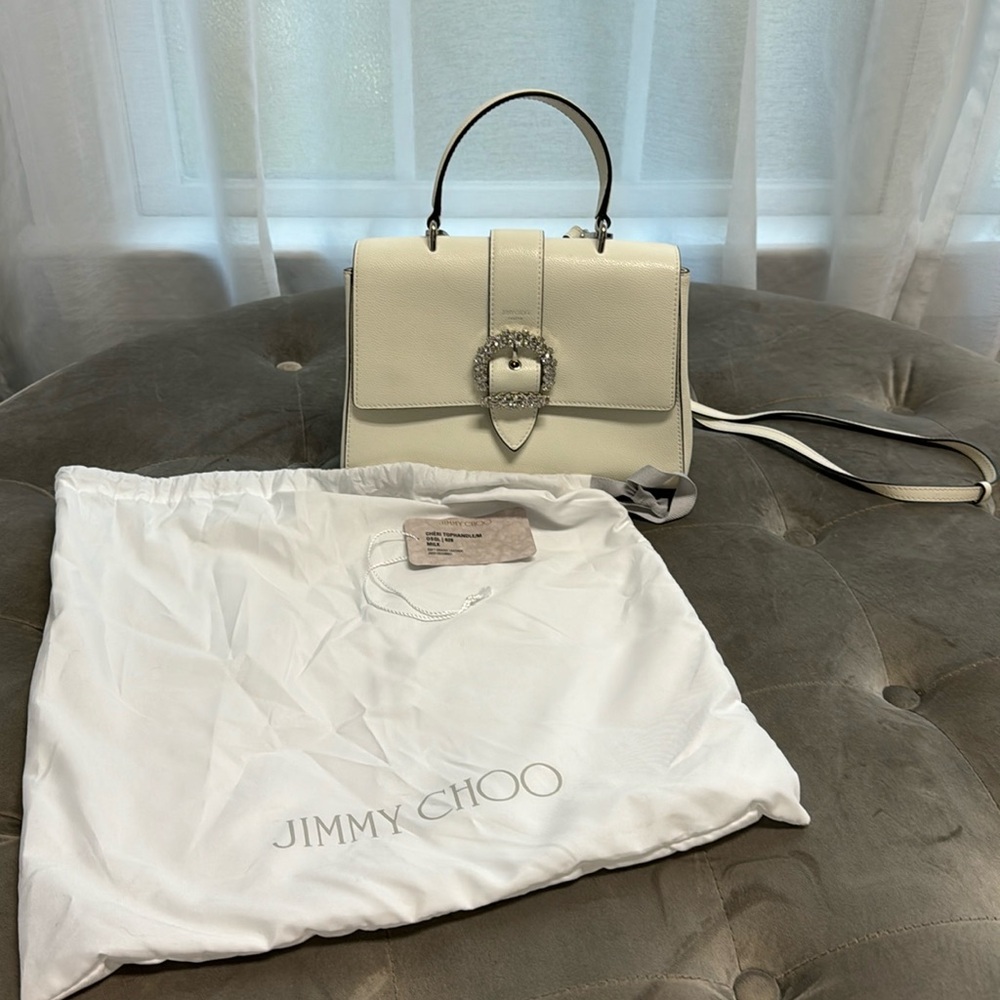 Authentic Jimmy Choo Cheri Tophandle/Medium bag in Milk. Excellent condition.